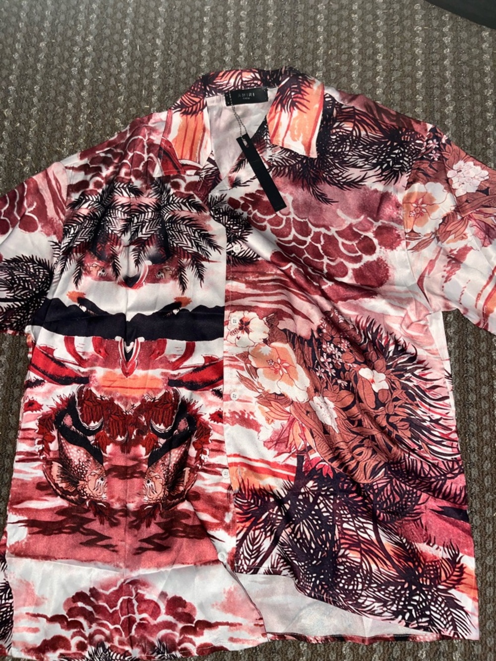 Amiri Silk Bottom Up Shirt Size XL